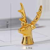 Maxbell Reindeer Figurines Electroplating Deer Statues for Home Shelf Decoration 9.2cmx5.9cm