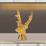 Maxbell Reindeer Figurines Electroplating Deer Statues for Home Shelf Decoration 9.2cmx5.9cm