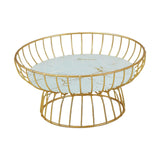 Maxbell Fruit Basket Bread Storage Basket Snacks Vegetable Stand Holder for Tea Bar 25cm Glass Bottom