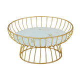 Maxbell Fruit Basket Bread Storage Basket Snacks Vegetable Stand Holder for Tea Bar 25cm Glass Bottom