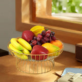 Maxbell Fruit Basket Bread Storage Basket Snacks Vegetable Stand Holder for Tea Bar 25cm Glass Bottom