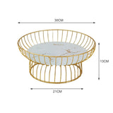 Maxbell Fruit Basket Bread Storage Basket Snacks Vegetable Stand Holder for Tea Bar 30cm Glass Bottom