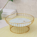 Maxbell Fruit Basket Bread Storage Basket Snacks Vegetable Stand Holder for Tea Bar 30cm Glass Bottom