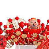 Maxbell Red Berries Bouquet Flower Arrangement Potted Plants for New Year Decoration Style A