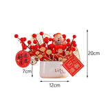 Maxbell Red Berries Bouquet Flower Arrangement Potted Plants for New Year Decoration Style A