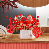 Maxbell Red Berries Bouquet Flower Arrangement Potted Plants for New Year Decoration Style A