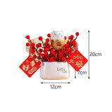 Maxbell Red Berries Bouquet Flower Arrangement Potted Plants for New Year Decoration Style C