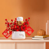 Maxbell Red Berries Bouquet Flower Arrangement Potted Plants for New Year Decoration Style C