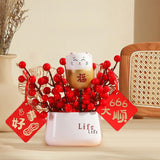 Maxbell Red Berries Bouquet Flower Arrangement Potted Plants for New Year Decoration Style C