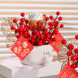 Maxbell Red Berries Bouquet Flower Arrangement Potted Plants for New Year Decoration Style C