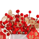 Maxbell Red Berries Bouquet Flower Arrangement Potted Plants for New Year Decoration Style D