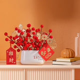 Maxbell Red Berries Bouquet Flower Arrangement Potted Plants for New Year Decoration Style D
