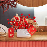 Maxbell Red Berries Bouquet Flower Arrangement Potted Plants for New Year Decoration Style D