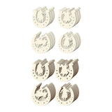Maxbell Unfinished Wooden Horseshoe Slices Polished Surfaces for Party Decoration 24 Pieces