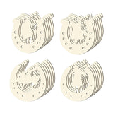 Maxbell Unfinished Wooden Horseshoe Slices Polished Surfaces for Party Decoration 24 Pieces