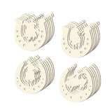 Maxbell Unfinished Wooden Horseshoe Slices Polished Surfaces for Party Decoration 24 Pieces