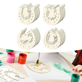 Maxbell Unfinished Wooden Horseshoe Slices Polished Surfaces for Party Decoration 24 Pieces