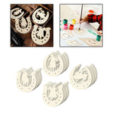 Maxbell Unfinished Wooden Horseshoe Slices Polished Surfaces for Party Decoration 24 Pieces