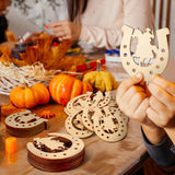 Maxbell Unfinished Wooden Horseshoe Slices Polished Surfaces for Party Decoration 48 Pieces