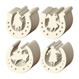 Maxbell Unfinished Wooden Horseshoe Slices Polished Surfaces for Party Decoration 48 Pieces