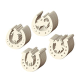 Maxbell Unfinished Wooden Horseshoe Slices Polished Surfaces for Party Decoration 48 Pieces