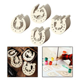 Maxbell Unfinished Wooden Horseshoe Slices Polished Surfaces for Party Decoration 48 Pieces