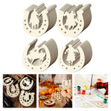 Maxbell Unfinished Wooden Horseshoe Slices Polished Surfaces for Party Decoration 48 Pieces
