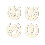Maxbell Unfinished Wooden Horseshoe Slices Polished Surfaces for Party Decoration 48 Pieces