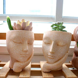 Maxbell Flower Vase Decor Outdoor Indoor Face Head Planter for Office Hotel Nursery