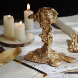 Maxbell Vintage Style Pillar Candle Holder Candlestick for Table Centerpiece Holiday Aureate