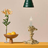 Maxbell Vintage Style Pillar Candle Holder Candlestick for Table Centerpiece Holiday Aureate