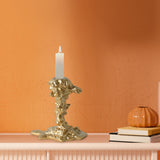 Maxbell Vintage Style Pillar Candle Holder Candlestick for Table Centerpiece Holiday Aureate