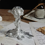 Maxbell Vintage Style Pillar Candle Holder Candlestick for Table Centerpiece Holiday Argent