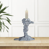 Maxbell Vintage Style Pillar Candle Holder Candlestick for Table Centerpiece Holiday Argent