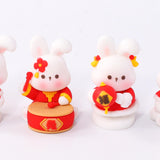 Maxbell Miniature Bunny Figurines Ornament for Shelf Decoration Cake Topper Decor Style A