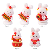 Maxbell Miniature Bunny Figurines Ornament for Shelf Decoration Cake Topper Decor Style A