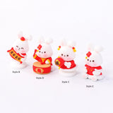 Maxbell Miniature Bunny Figurines Ornament for Shelf Decoration Cake Topper Decor Style A