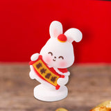 Maxbell Miniature Bunny Figurines Ornament for Shelf Decoration Cake Topper Decor Style B