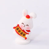 Maxbell Miniature Bunny Figurines Ornament for Shelf Decoration Cake Topper Decor Style B