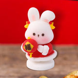 Maxbell Miniature Bunny Figurines Ornament for Shelf Decoration Cake Topper Decor Style C