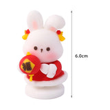 Maxbell Miniature Bunny Figurines Ornament for Shelf Decoration Cake Topper Decor Style C