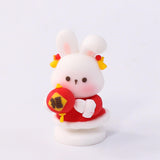 Maxbell Miniature Bunny Figurines Ornament for Shelf Decoration Cake Topper Decor Style C