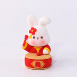 Maxbell Miniature Bunny Figurines Ornament for Shelf Decoration Cake Topper Decor Style D