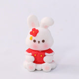 Maxbell Miniature Bunny Figurines Ornament for Shelf Decoration Cake Topper Decor Style E