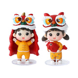 Maxbell Small Chinese Doll Figurine Crafts for Desktop Decor Cake Topper Decor Boy