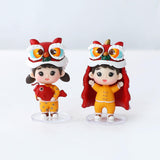 Maxbell Small Chinese Doll Figurine Crafts for Desktop Decor Cake Topper Decor Boy