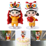 Maxbell Small Chinese Doll Figurine Crafts for Desktop Decor Cake Topper Decor Boy