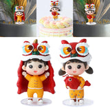 Maxbell Small Chinese Doll Figurine Crafts for Desktop Decor Cake Topper Decor Boy