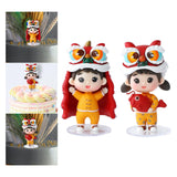 Maxbell Small Chinese Doll Figurine Crafts for Desktop Decor Cake Topper Decor Boy
