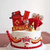 Maxbell Small Chinese Doll Figurine Crafts for Desktop Decor Cake Topper Decor Boy